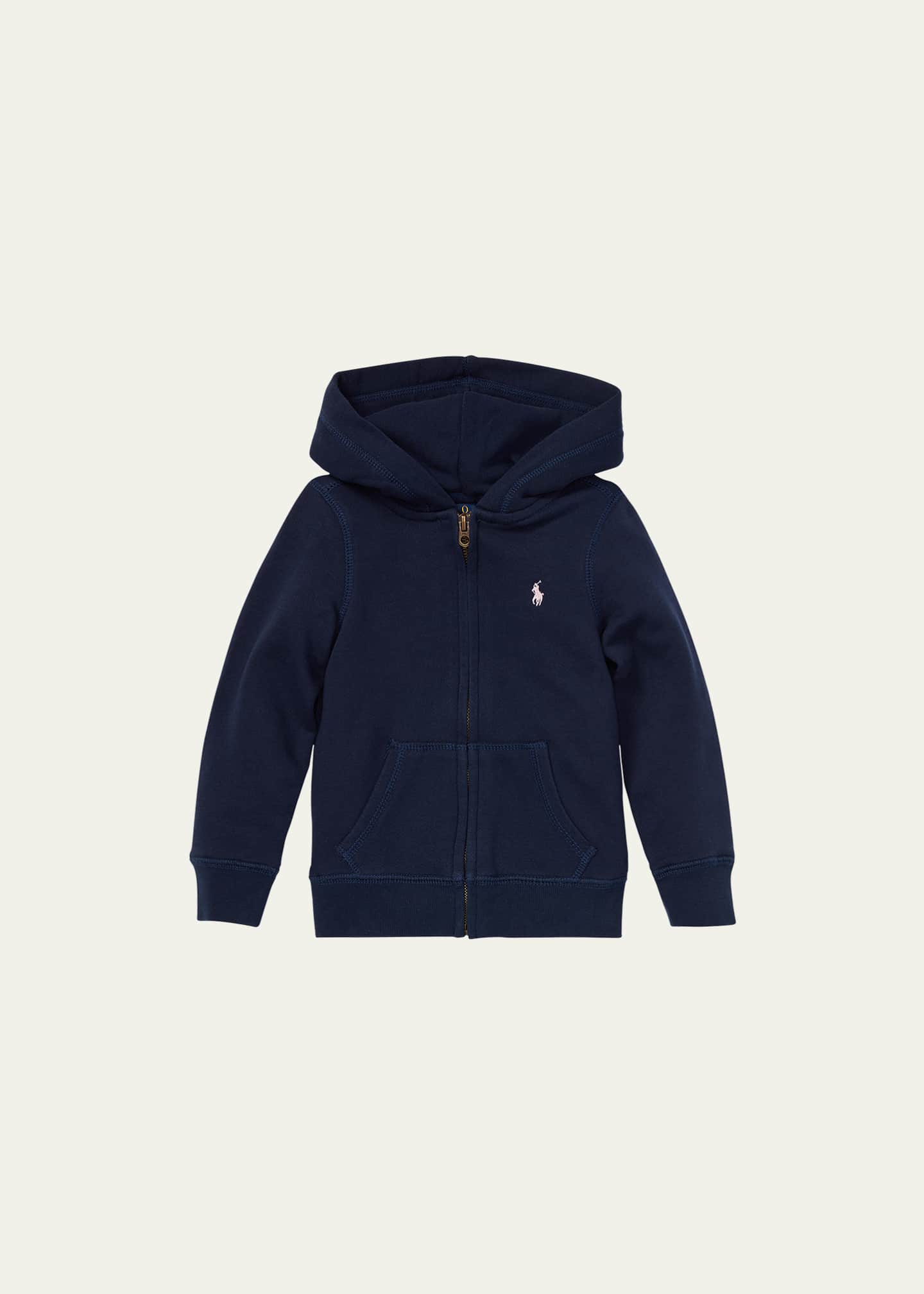 Ralph Lauren Childrenswear Girl's Drapey Terry Zip Hoodie, Size 2-4 Image 1 of 3