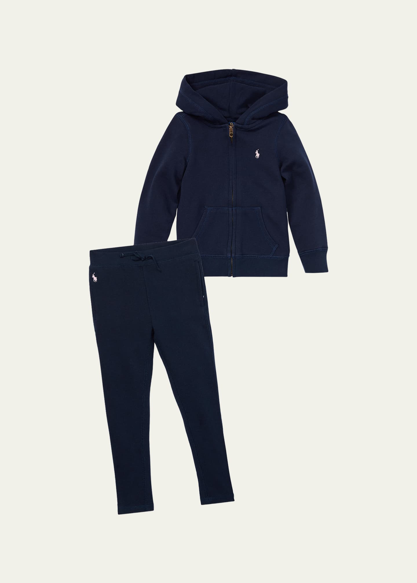 Ralph Lauren Childrenswear Girl's Drapey Terry-Fleece Lounge Pants, Size 2-6X Image 3 of 3