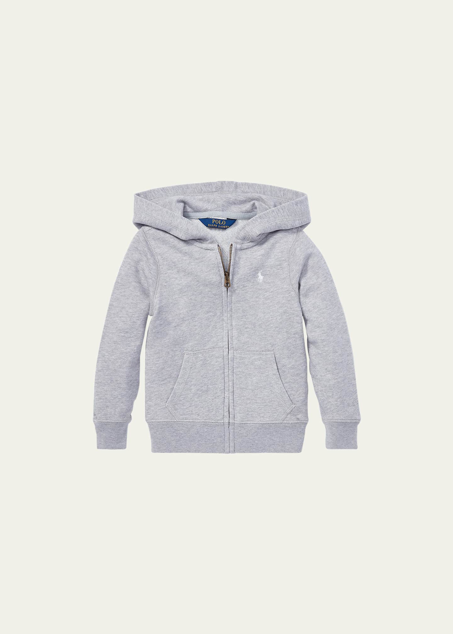 Ralph Lauren Childrenswear Girl's Drapey Terry Zip Hoodie, Size 2-6X Image 1 of 3