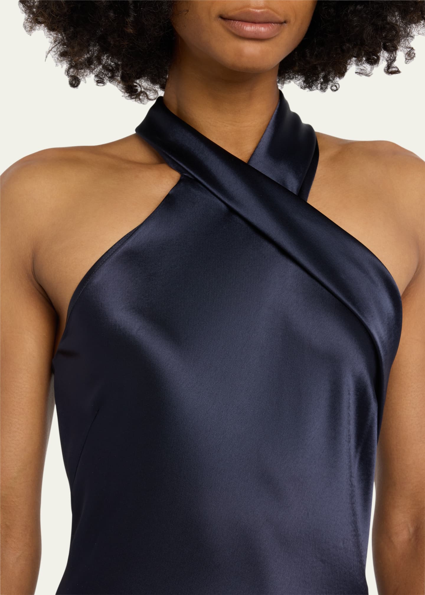 Galvan Pandora Halter Satin Gown Bergdorf Goodman