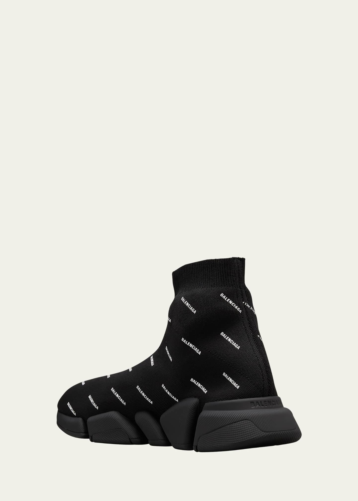 Balenciaga speed trainer all over logo high top sock sneaker Size 9