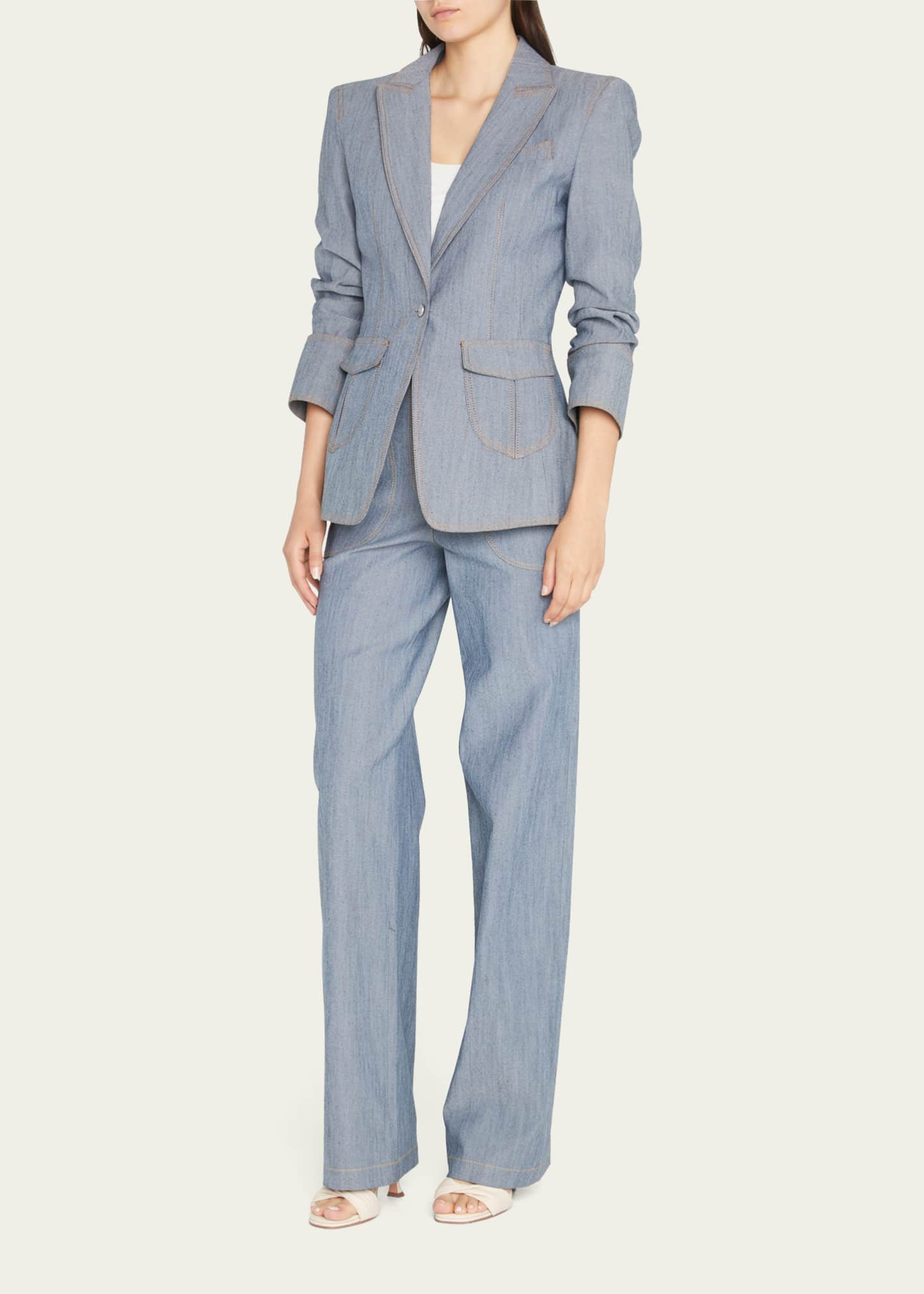 Women's Light Blue Suit Pants