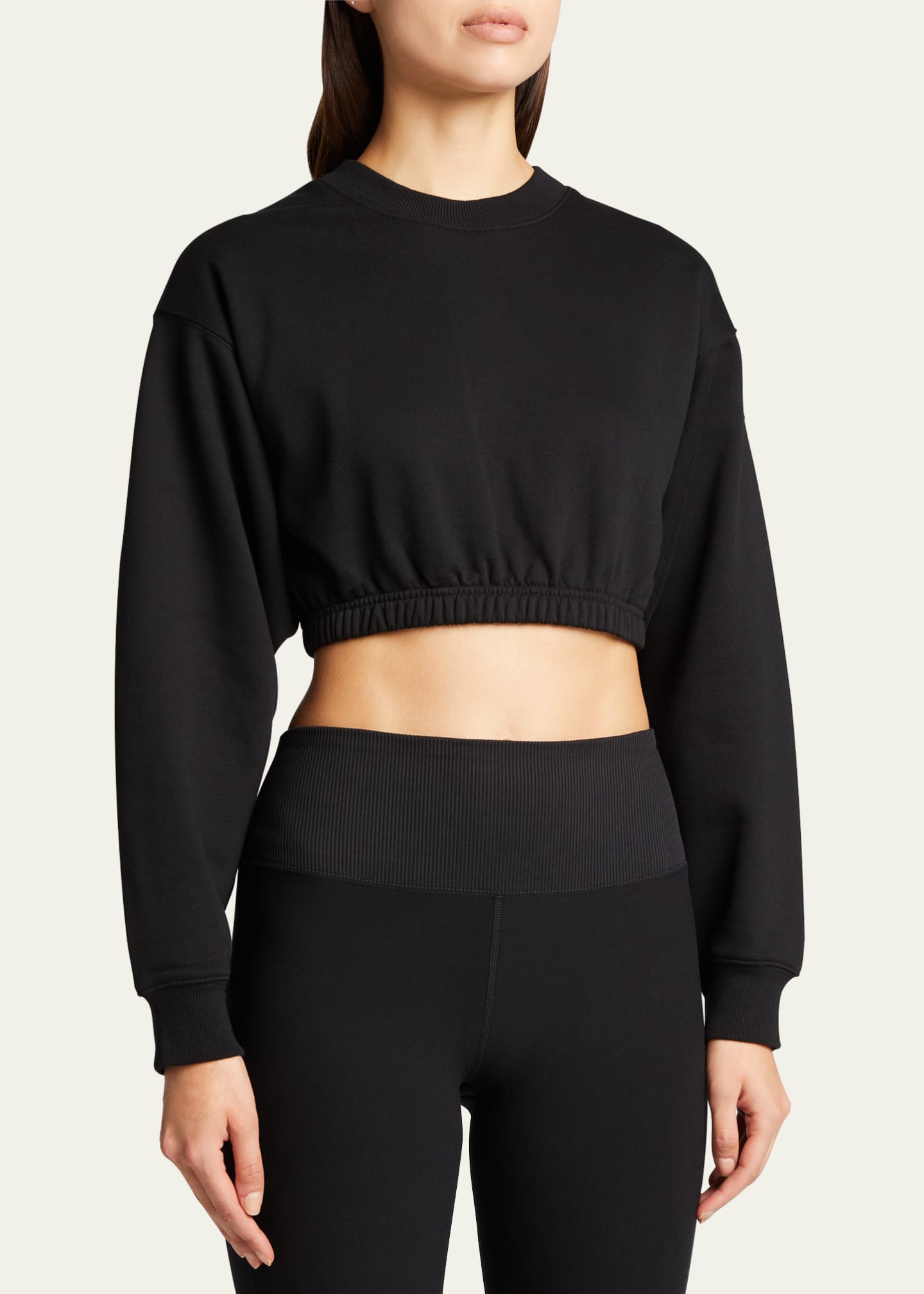 Alo Yoga Barre Long-Sleeve Tie-Waist Crop Top - Bergdorf Goodman