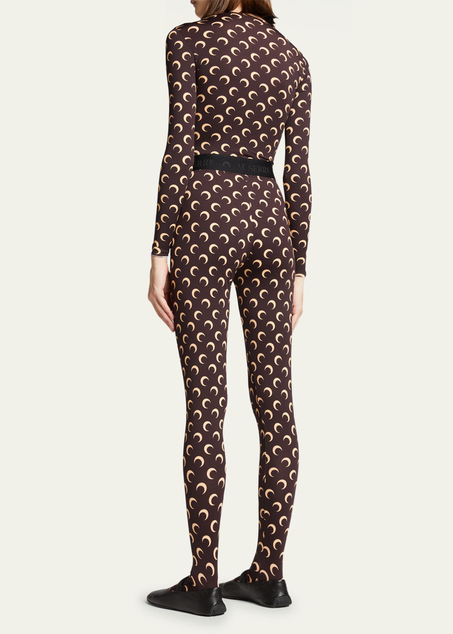 Marine Serre Moon Print Full Foot Leggings Bergdorf Goodman