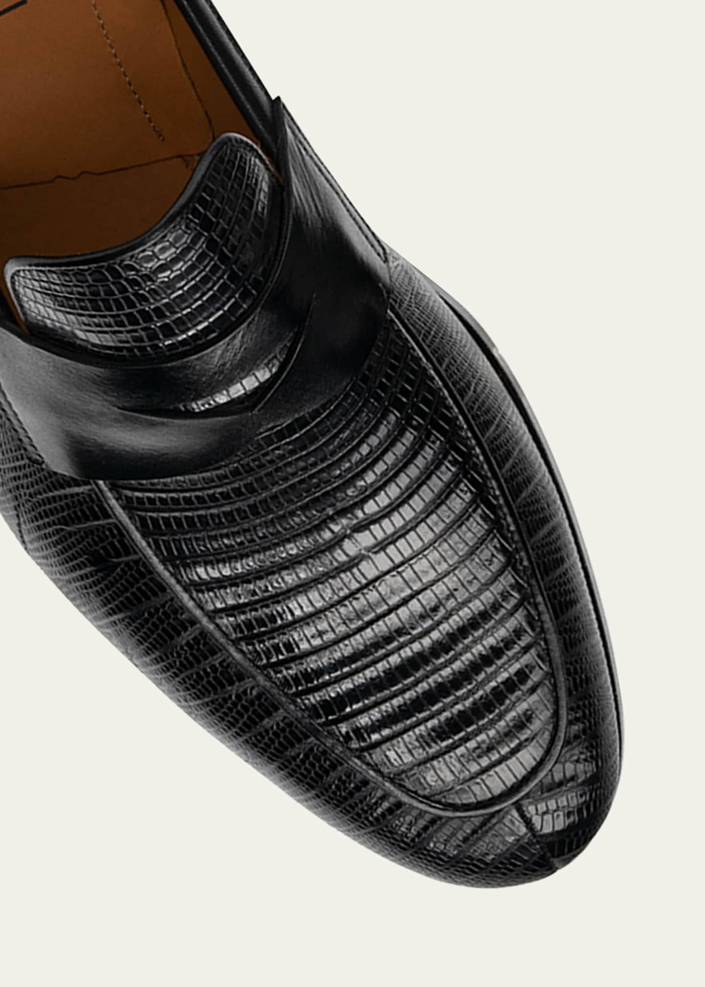 Magnanni Men's Vincente Lizard Penny Loafers Image 4 of 4