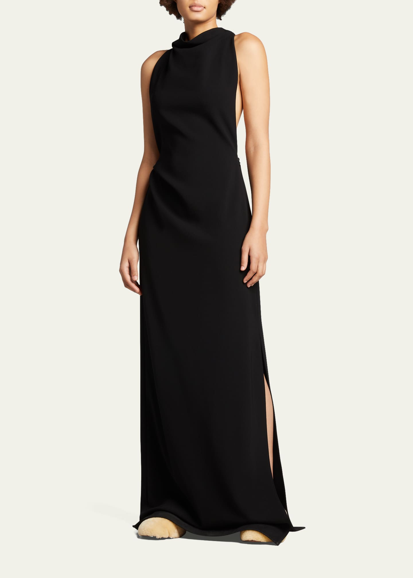 Proenza Schouler Halter-Neck Matte Crepe Backless Gown Image 4 of 5