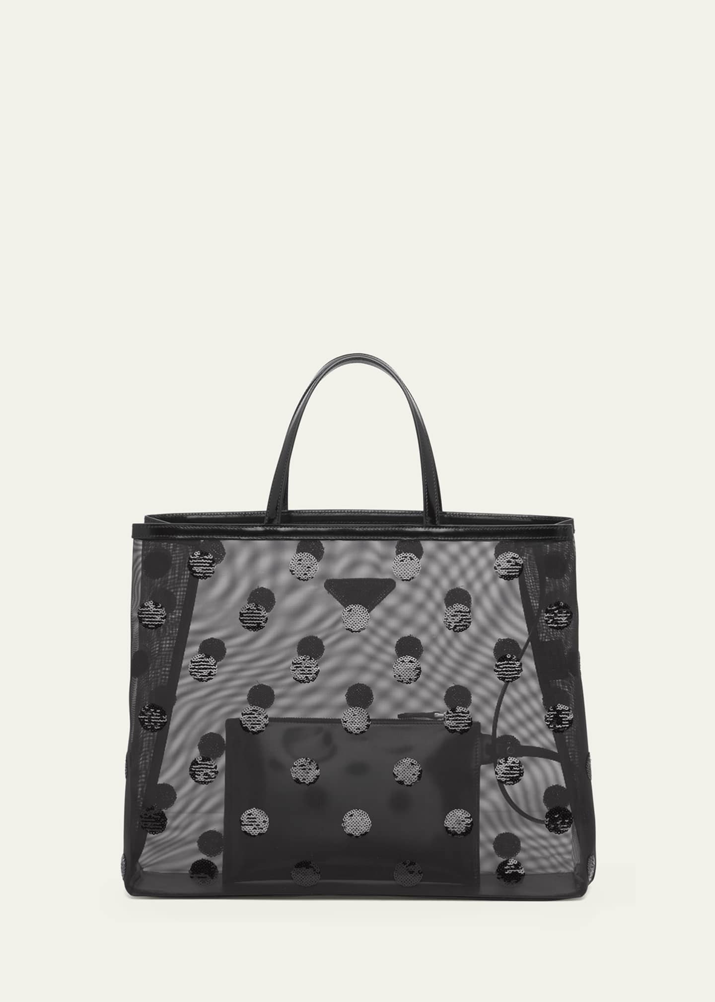 Prada Sequinned logo-print Mesh Tote Bag - Farfetch