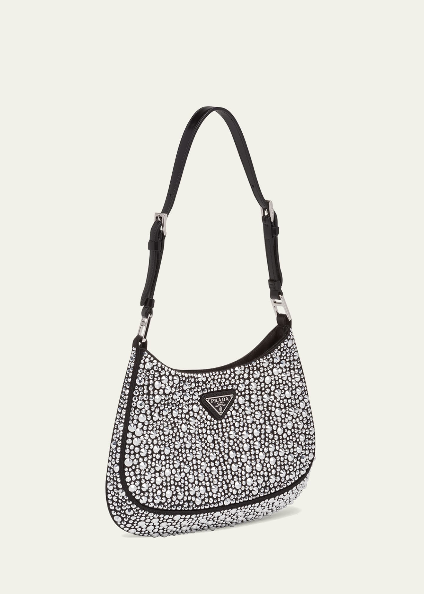 Prada Cleo Crystal Logo Hobo Bag Image 2 of 5