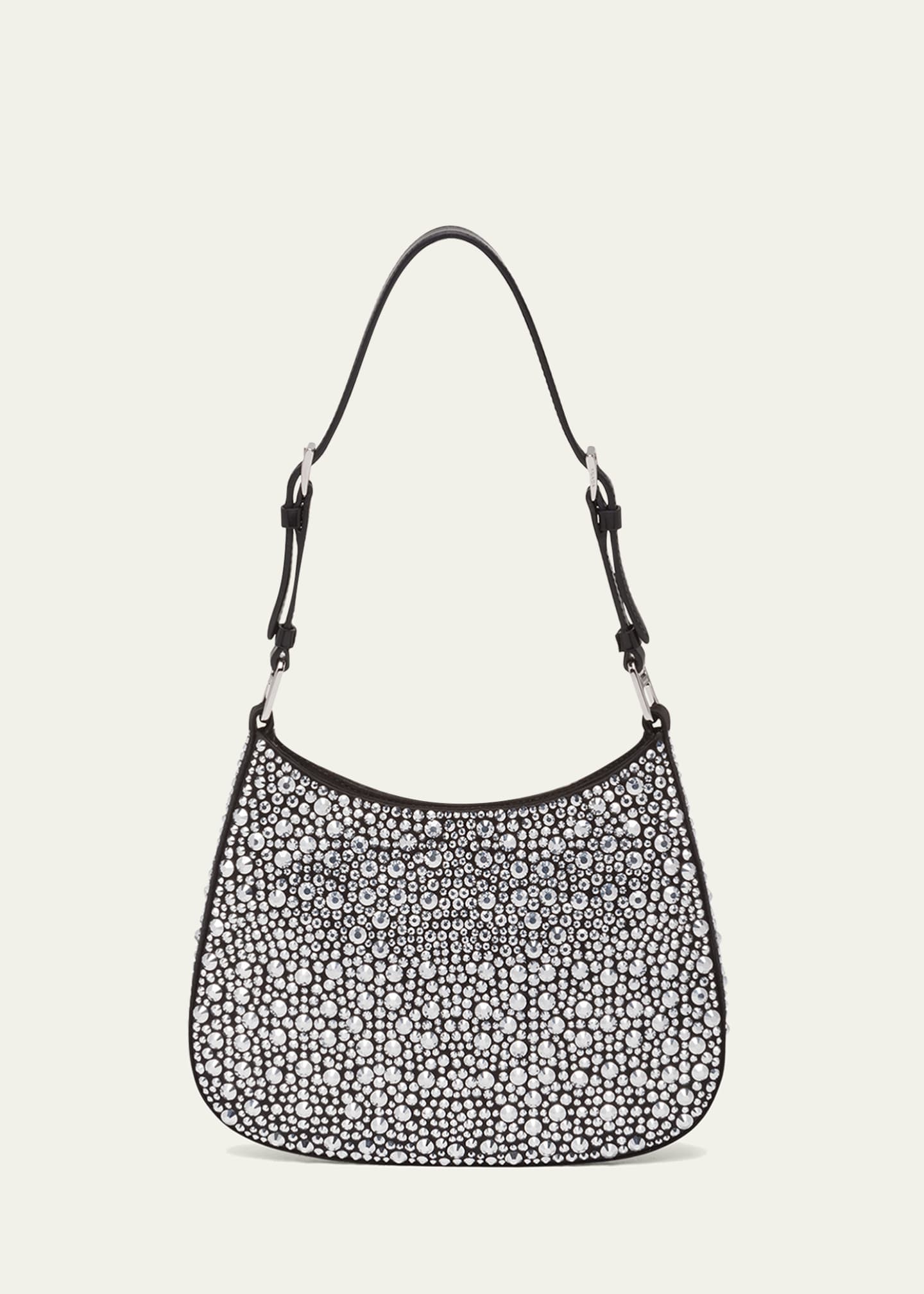 Prada Cleo Crystal Logo Hobo Bag - Bergdorf Goodman