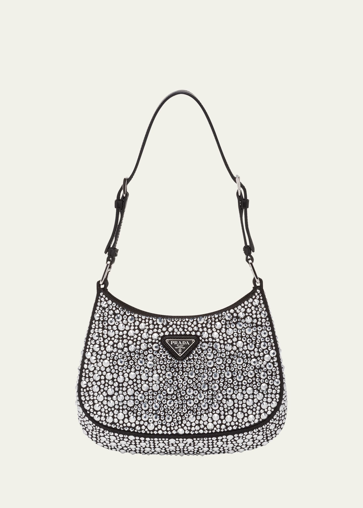Prada Cleo Crystal Logo Hobo Bag Image 1 of 5