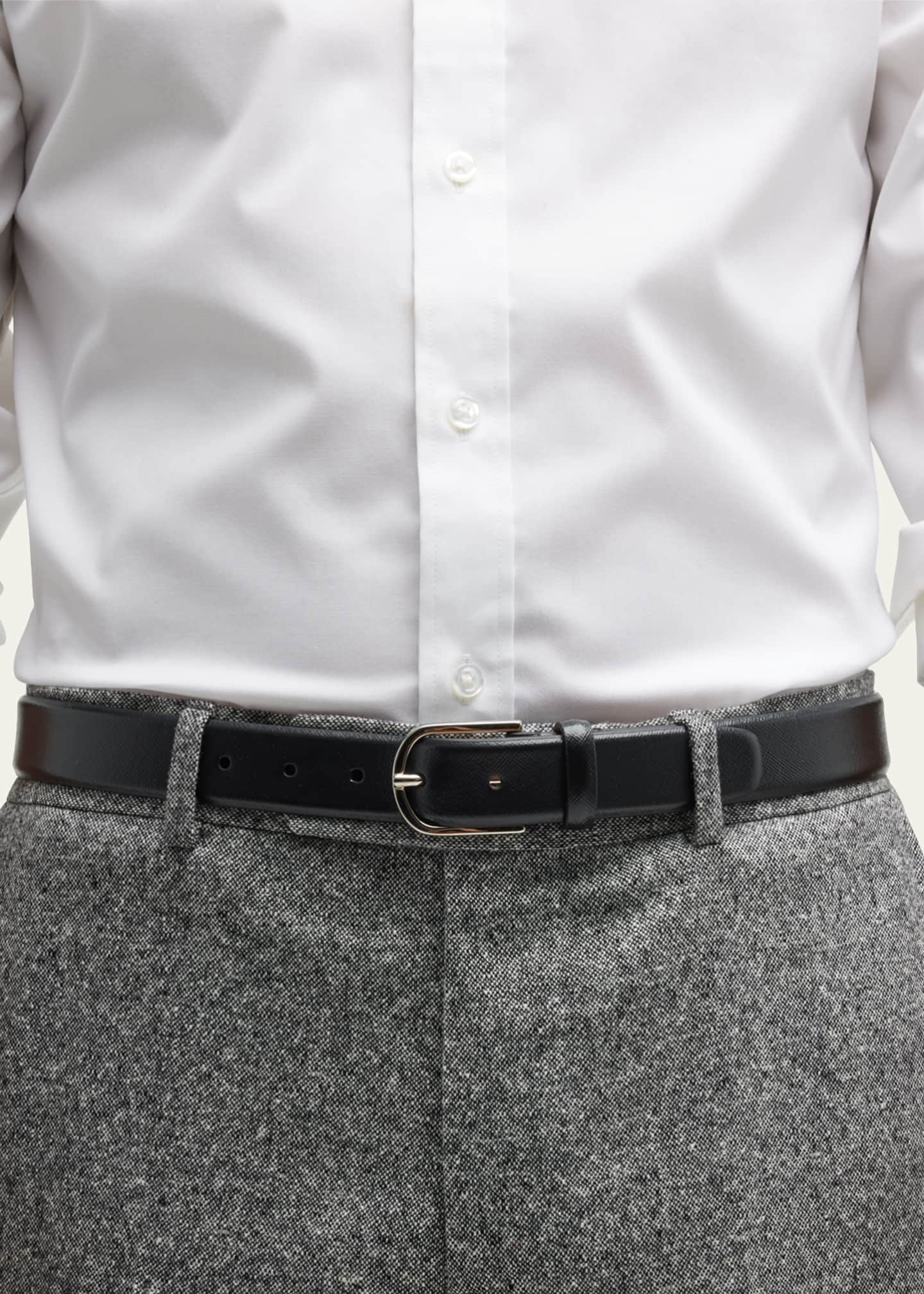 Simonnot Godard Men's Saffiano Leather Belt, 30mm Image 2 of 2