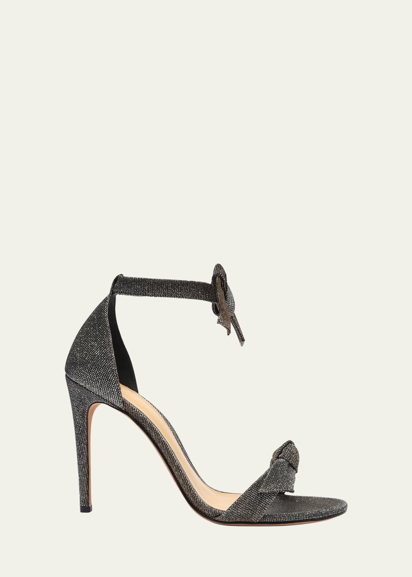 Alexandre Birman Clarita Bow Metallic Evening Sandals Image 1 of 3