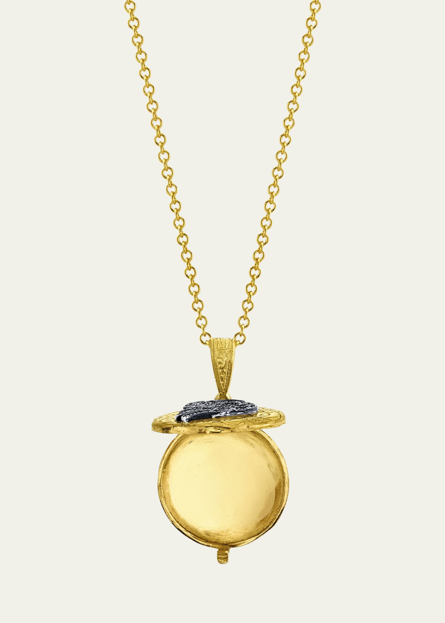 Arman Sarkisyan Small Round Locket Necklace with Diamond Peacock Image 2 of 2