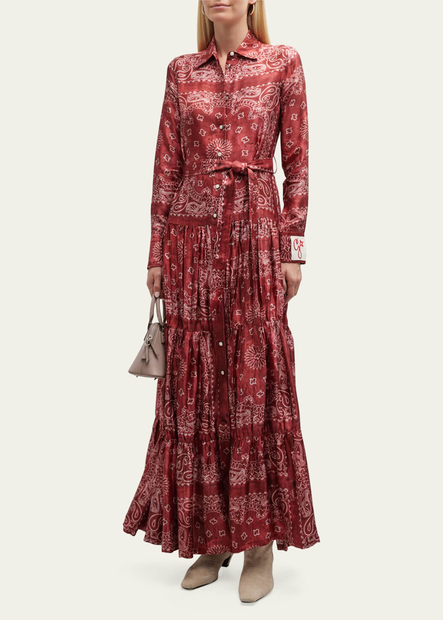 Golden Goose Golden Bandana-Print Long Shirtdress Image 2 of 5