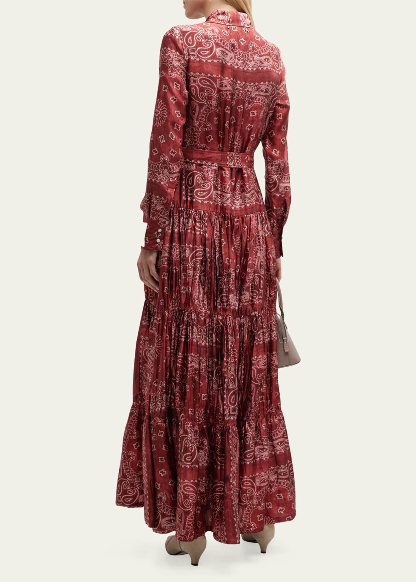 Golden Goose Golden Bandana-Print Long Shirtdress Image 3 of 5