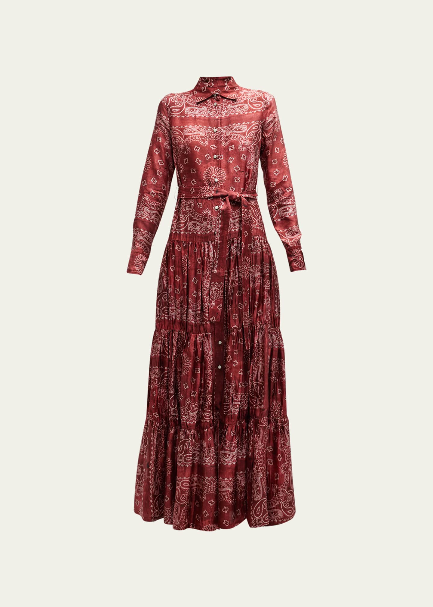Golden Goose Golden Bandana-Print Long Shirtdress Image 1 of 5