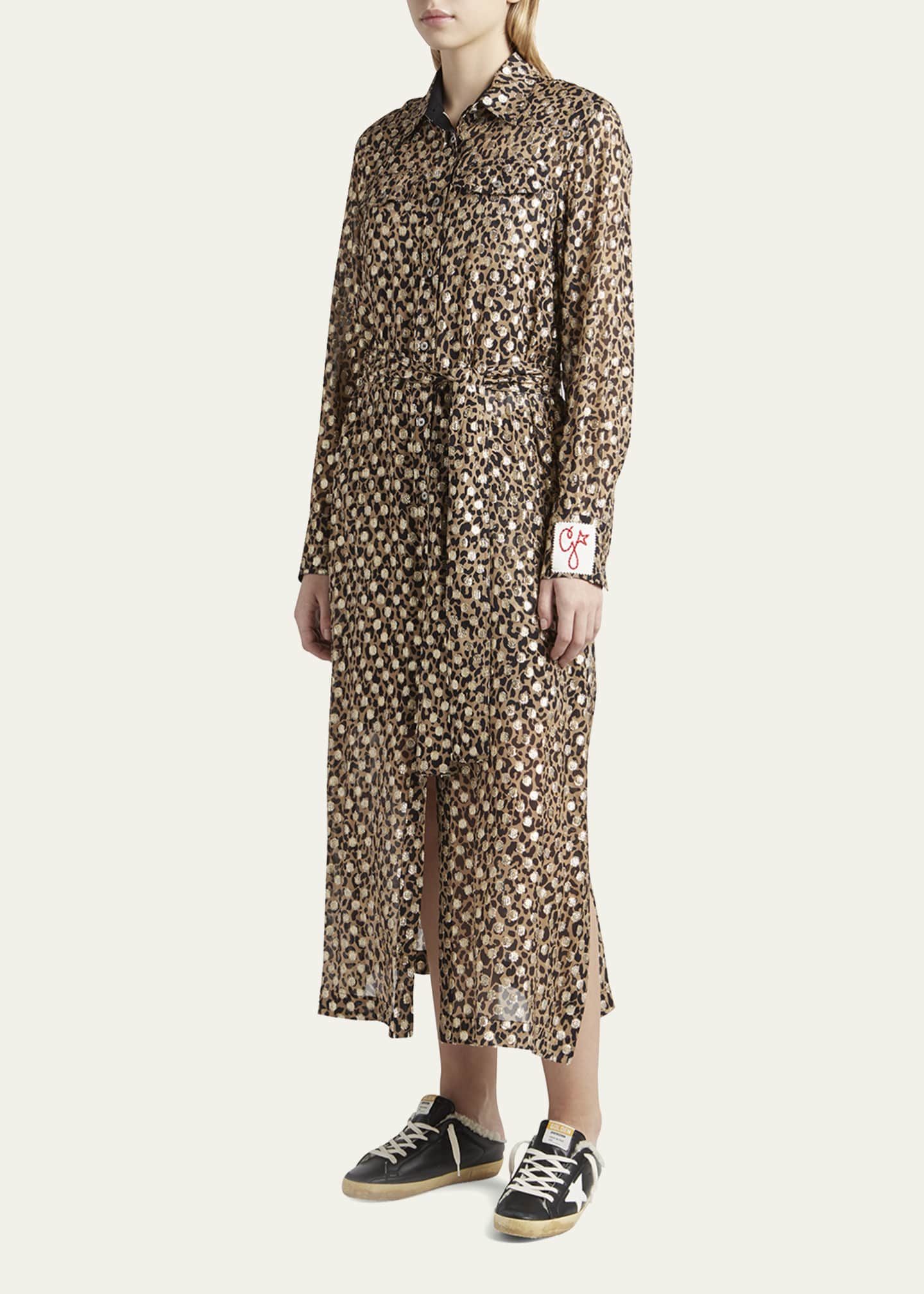 Golden Goose Leopard-Print Fil Coupe Shirtdress Image 2 of 5