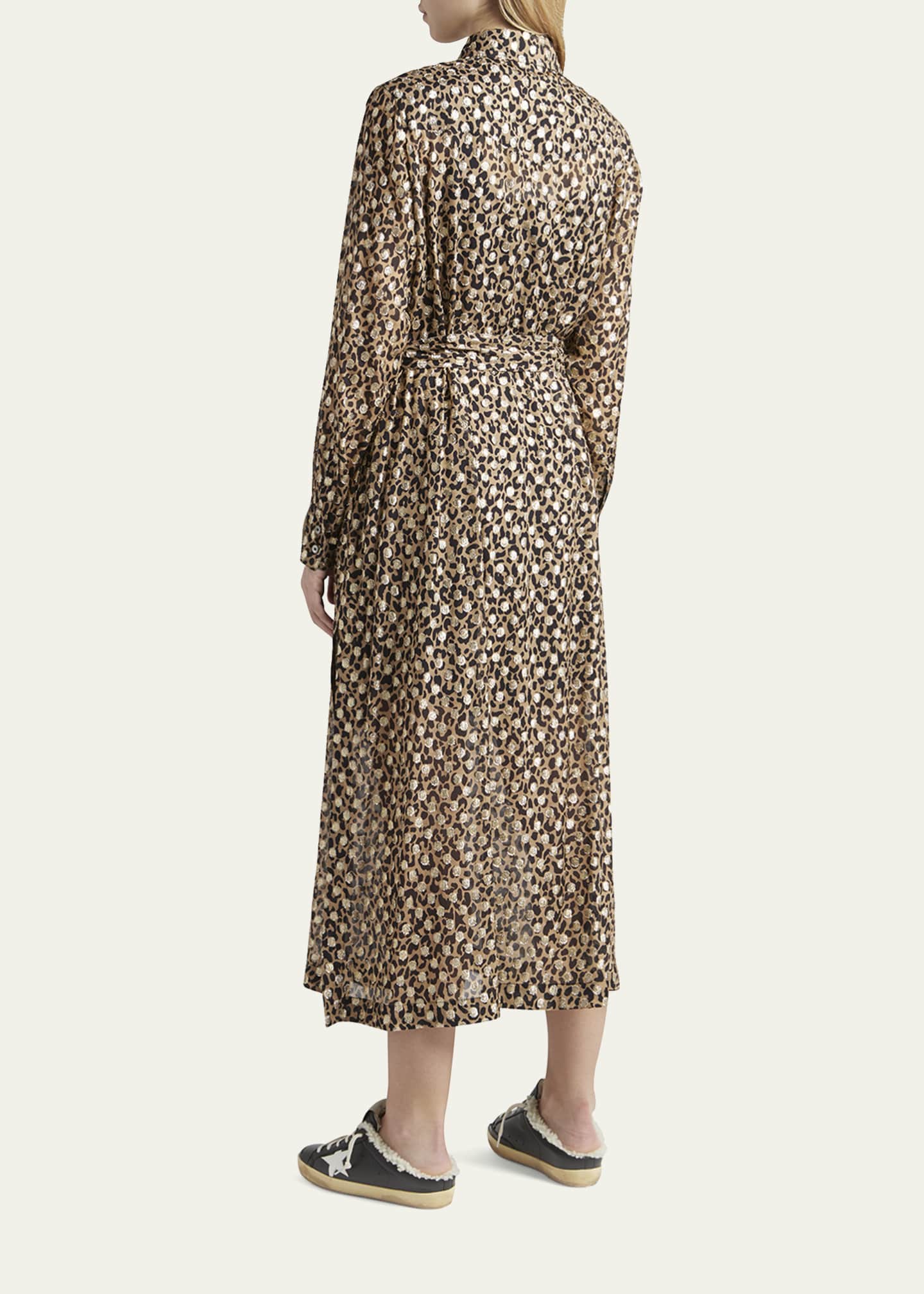 Golden Goose Leopard-Print Fil Coupe Shirtdress Image 3 of 5