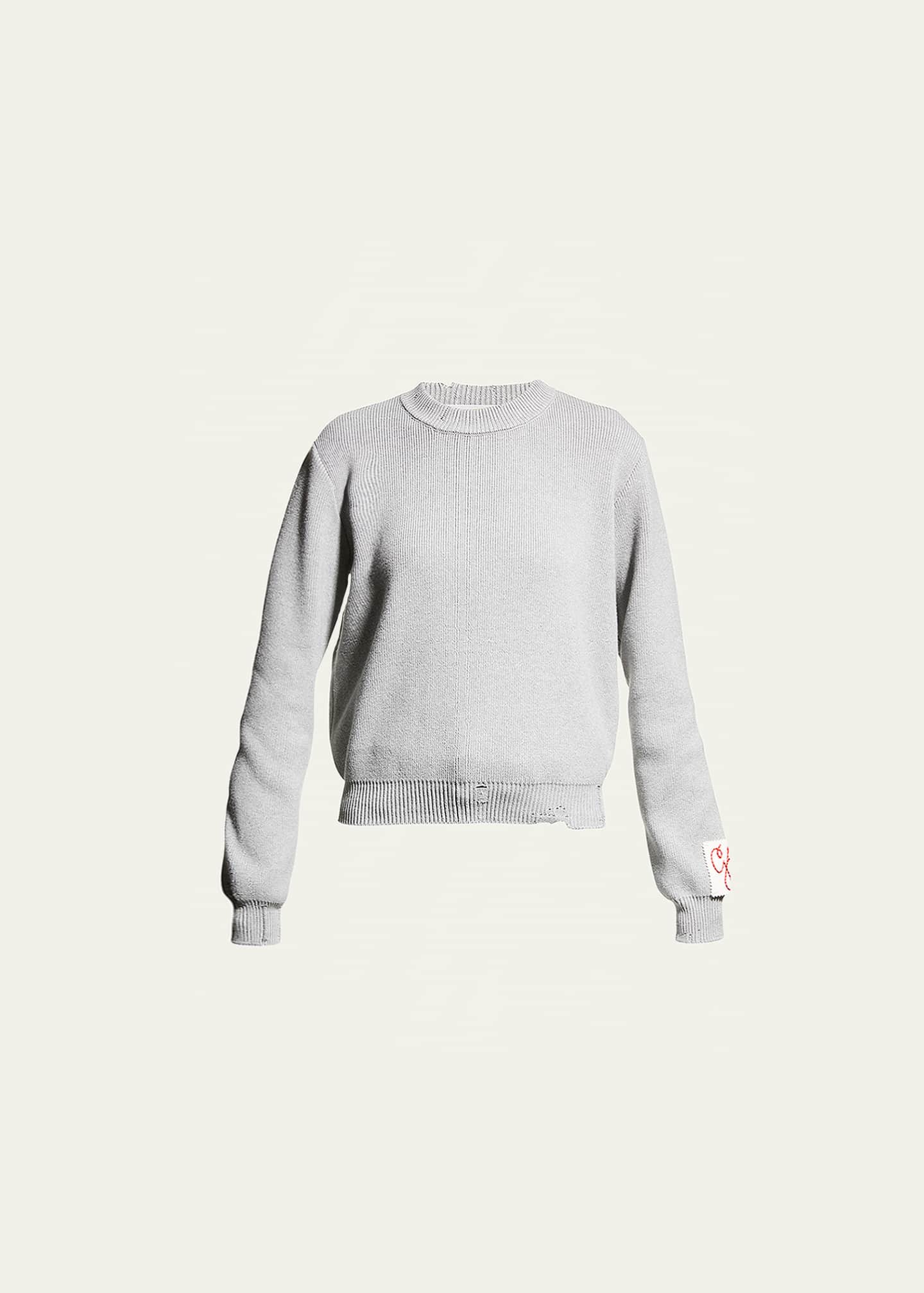 Distressed discount crewneck sweater