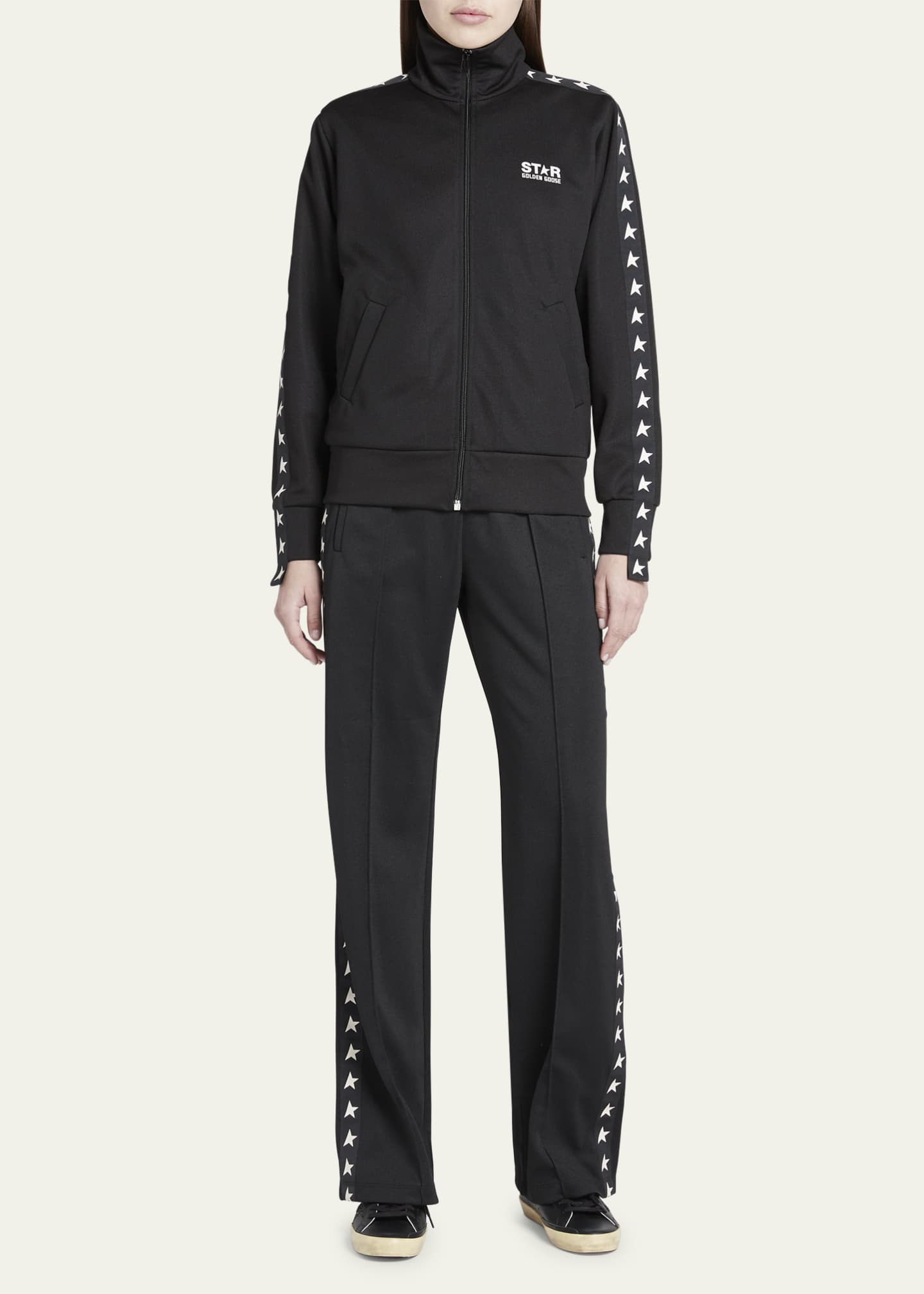 Golden Goose Grosgrain-Trim Tech Jersey Track Jacket Image 2 of 5