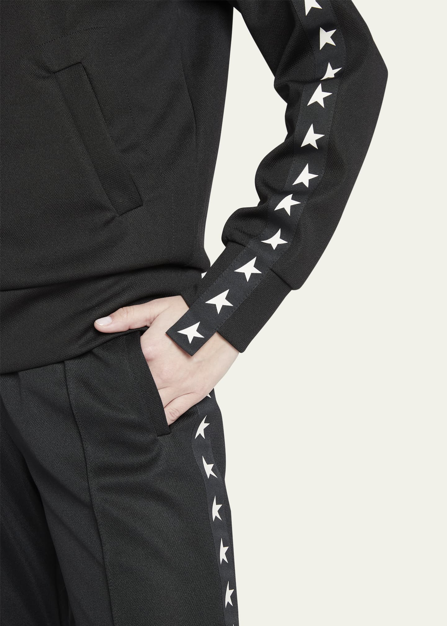 Golden Goose Grosgrain-Trim Tech Jersey Track Jacket Image 5 of 5