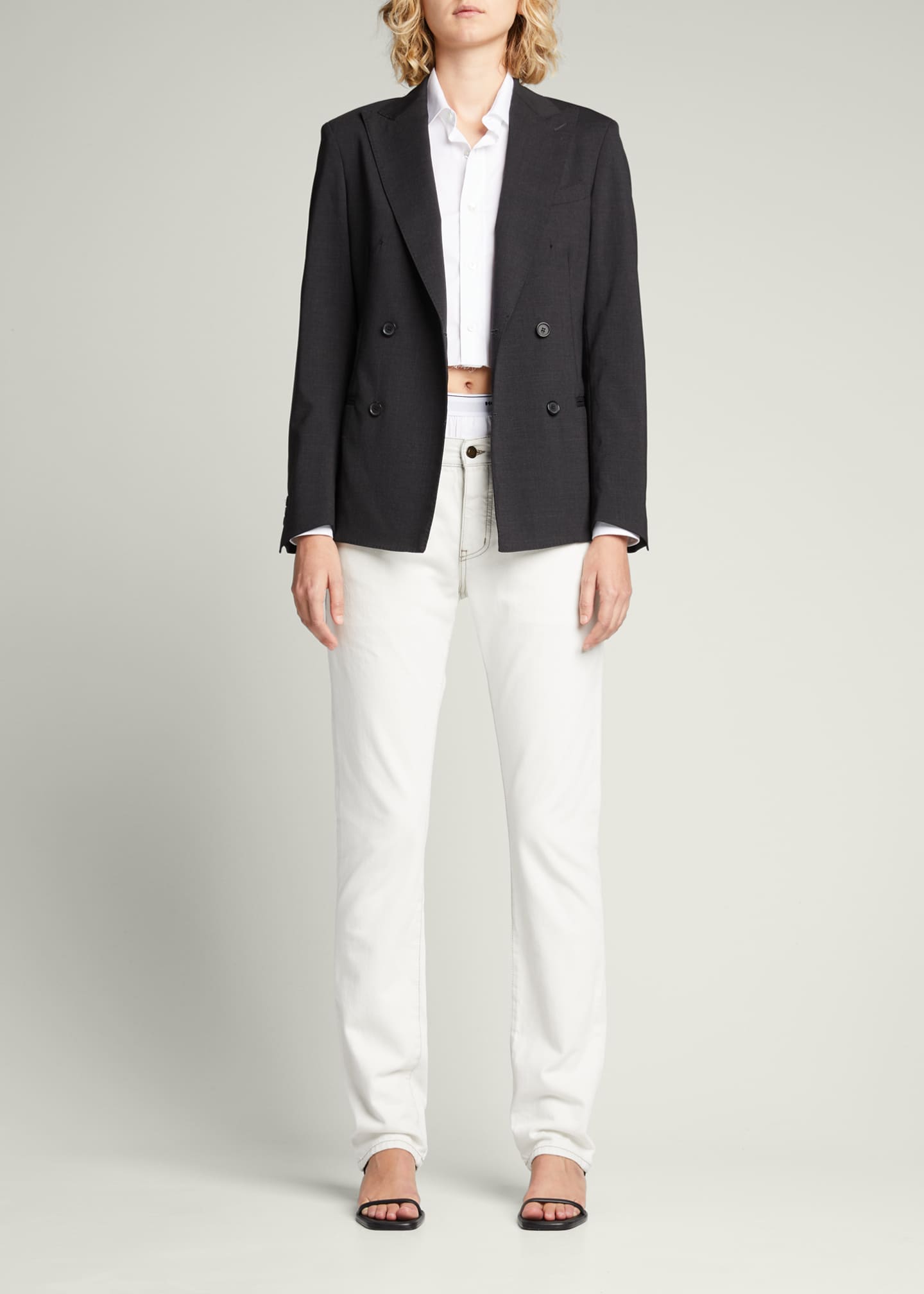 HOMMEGIRLS Double-Breasted Wool Blazer Image 2 of 5