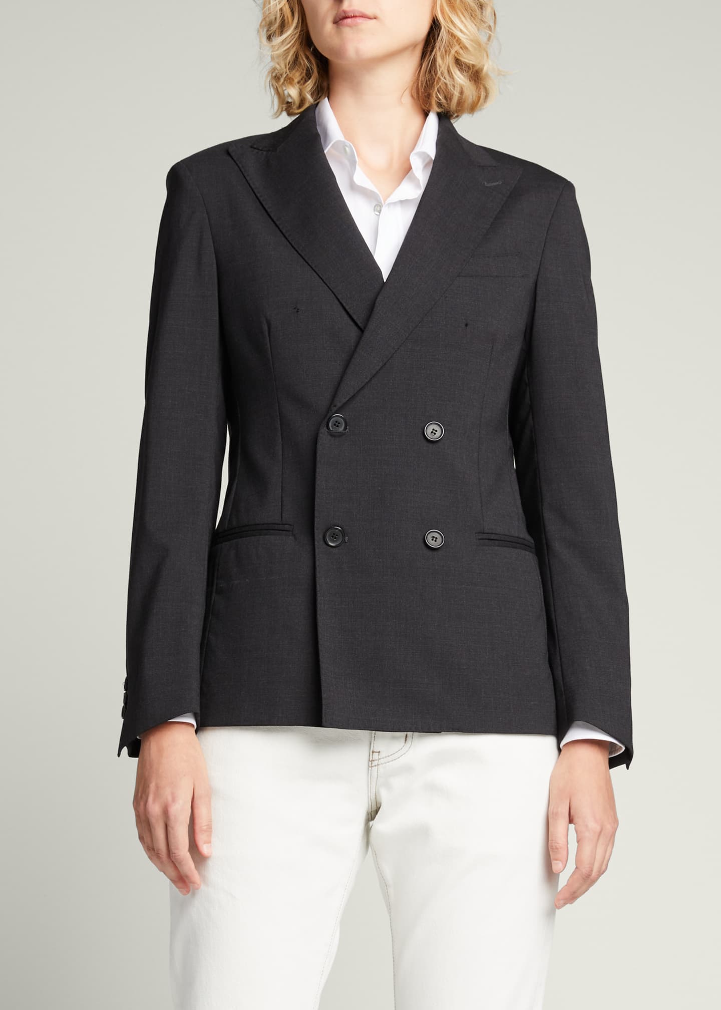 HOMMEGIRLS Double-Breasted Wool Blazer Image 4 of 5