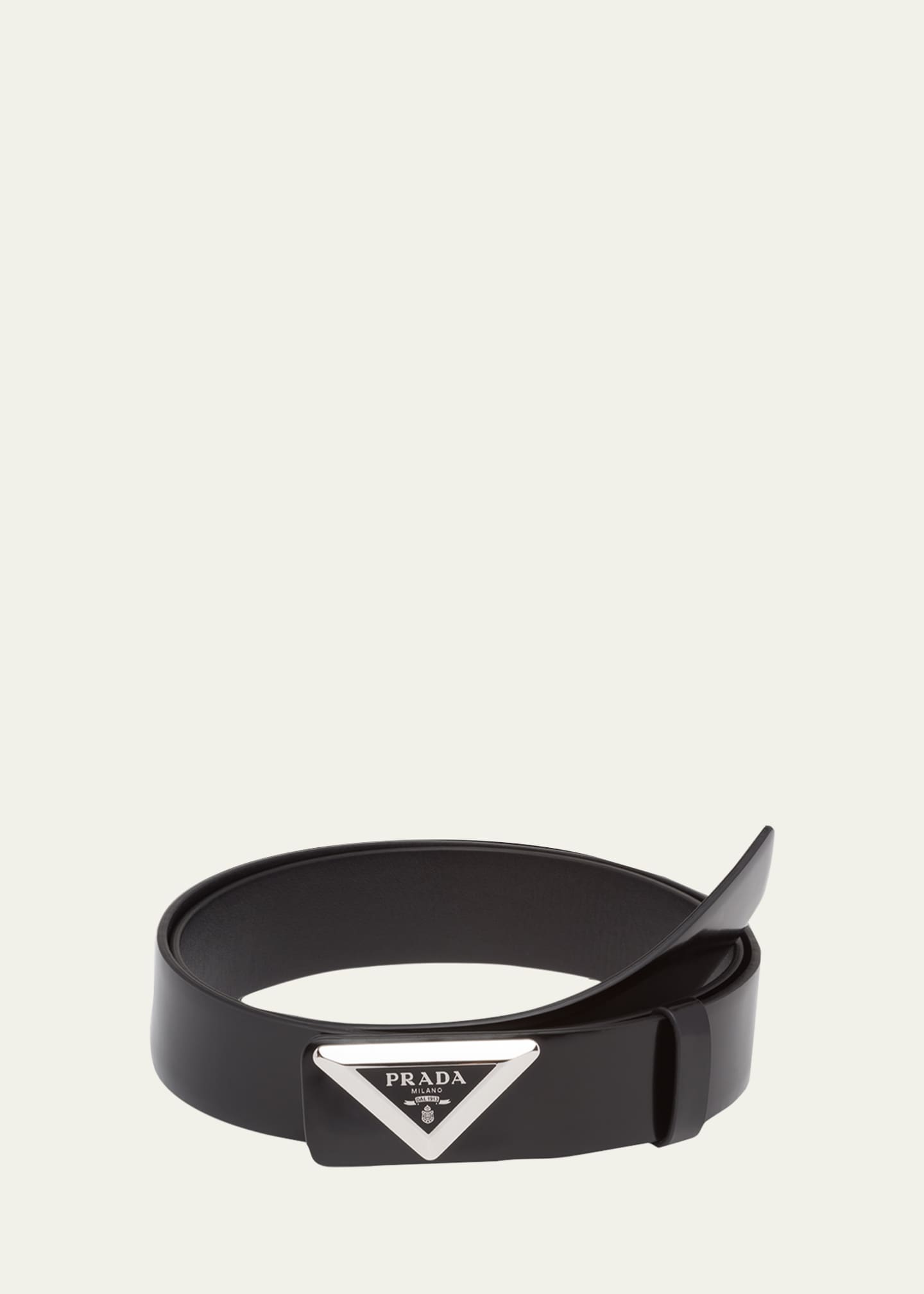 Prada Men s Spazzolato Logo Belt Bergdorf Goodman