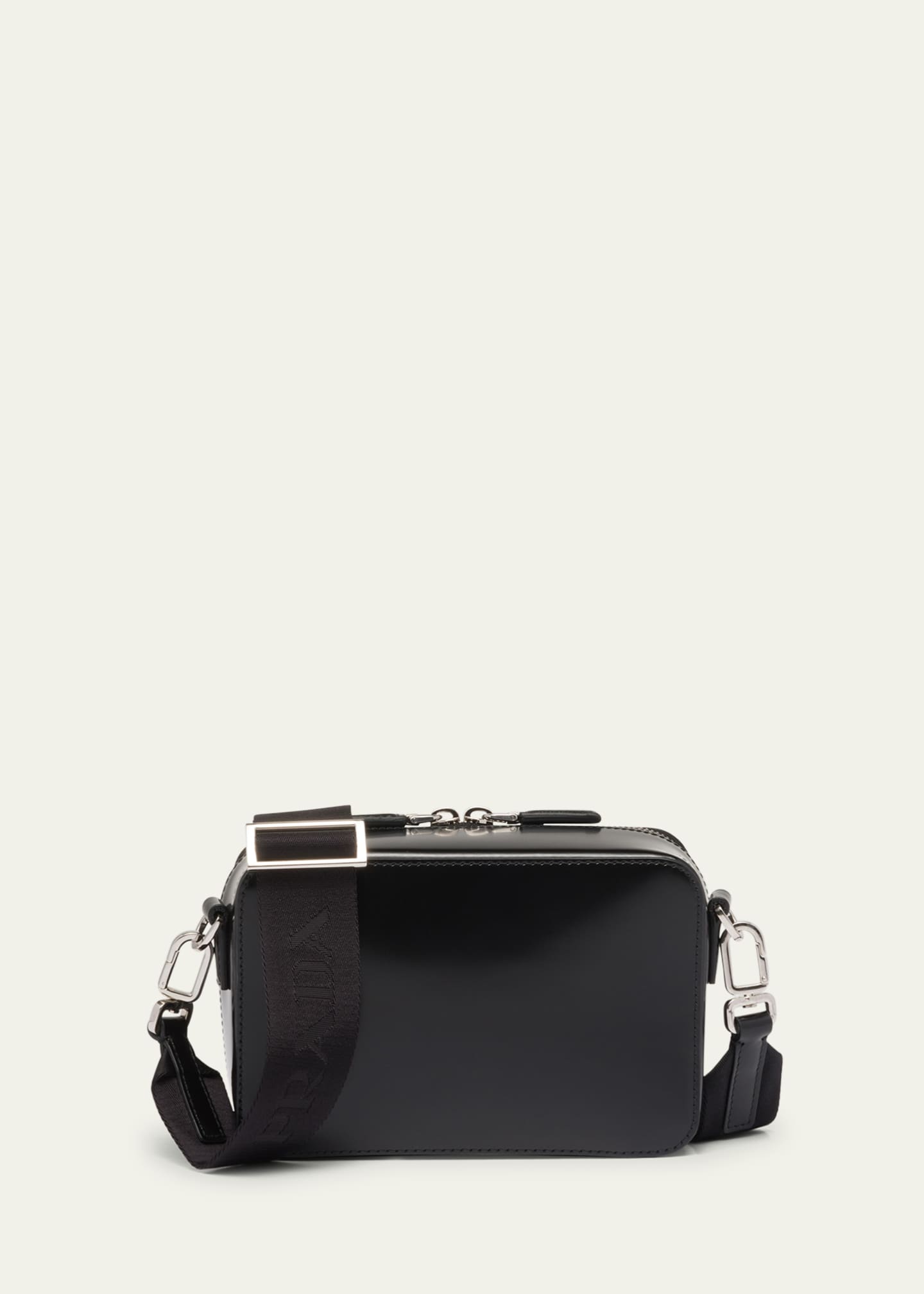 Mini leather crossbody bag in black - Prada