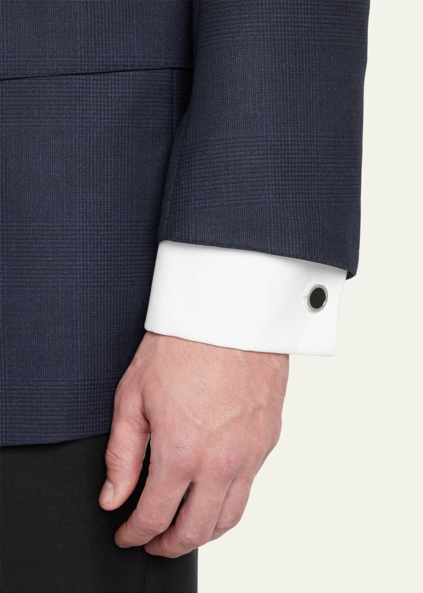 Jan Leslie Men's Round Black Onyx Cufflinks Image 2 of 4