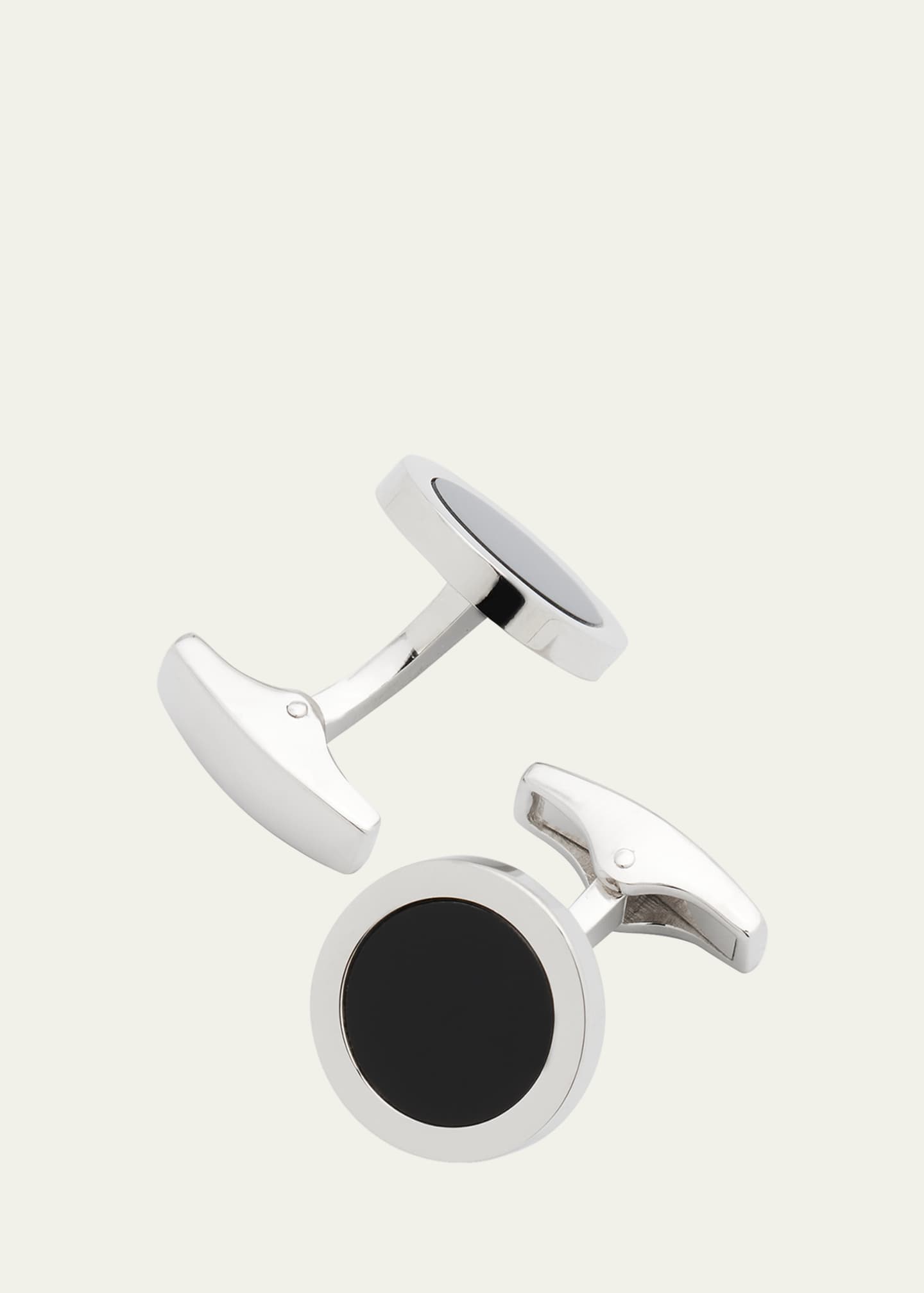 Jan Leslie Men's Round Black Onyx Cufflinks Image 4 of 4