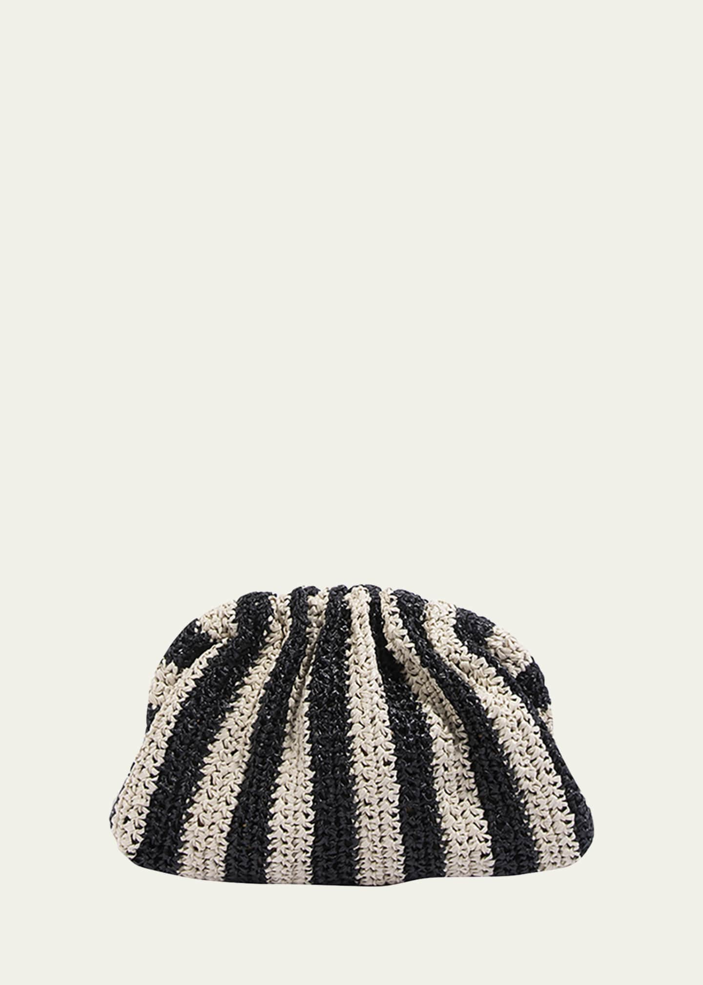 Maria La Rosa Game Striped Crochet Clutch Bag