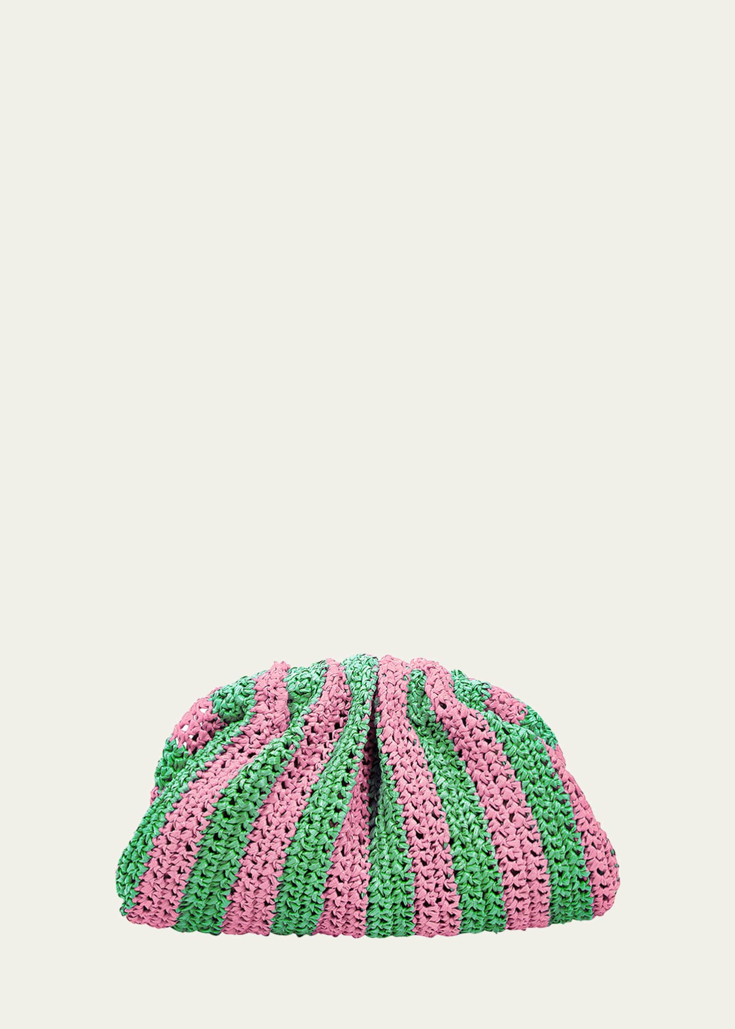 Maria La Rosa Game Striped Crochet Clutch Bag