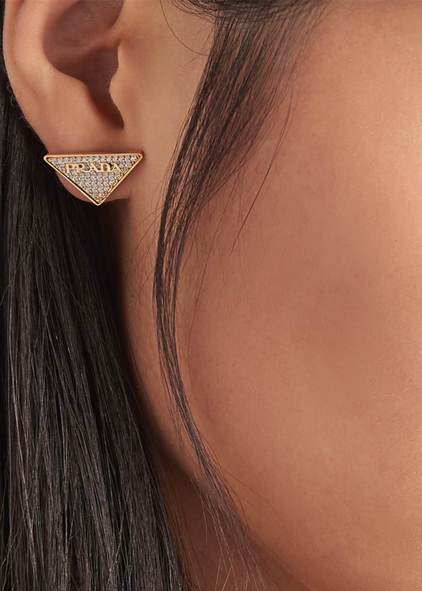 Prada Crystal Logo Symbole Stud Earrings Bergdorf Goodman
