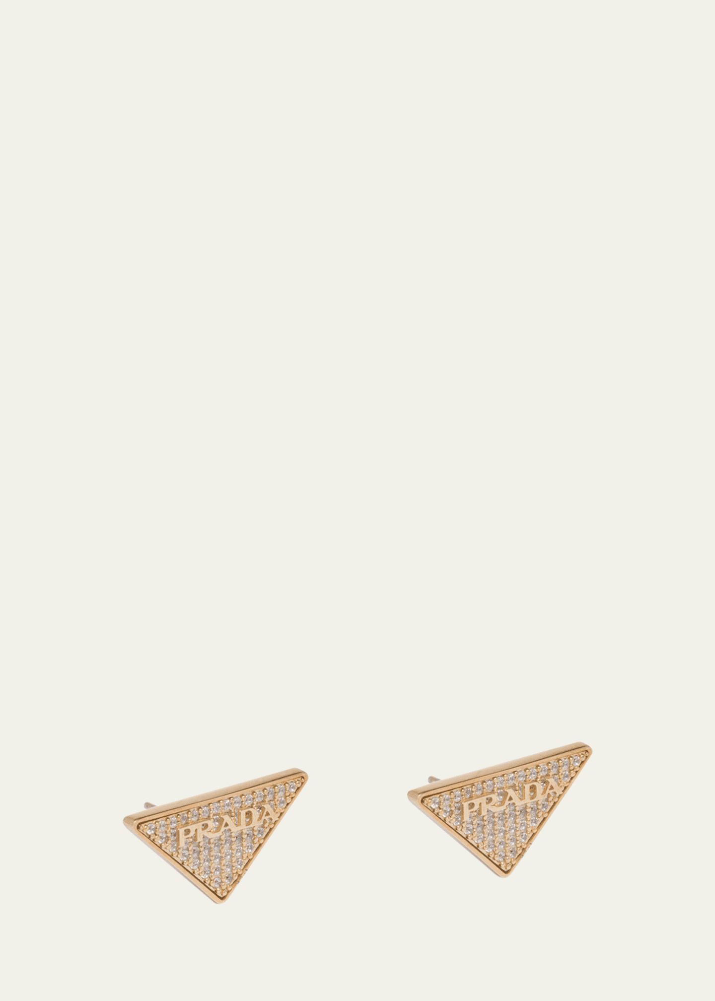 Prada Crystal Logo Symbole Stud Earrings Image 3 of 4