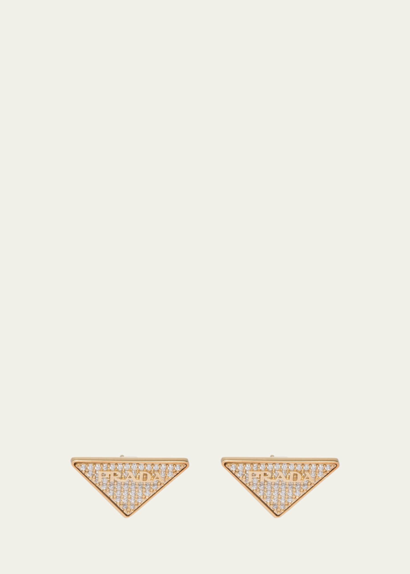 Prada Crystal Logo Symbole Stud Earrings Image 1 of 4