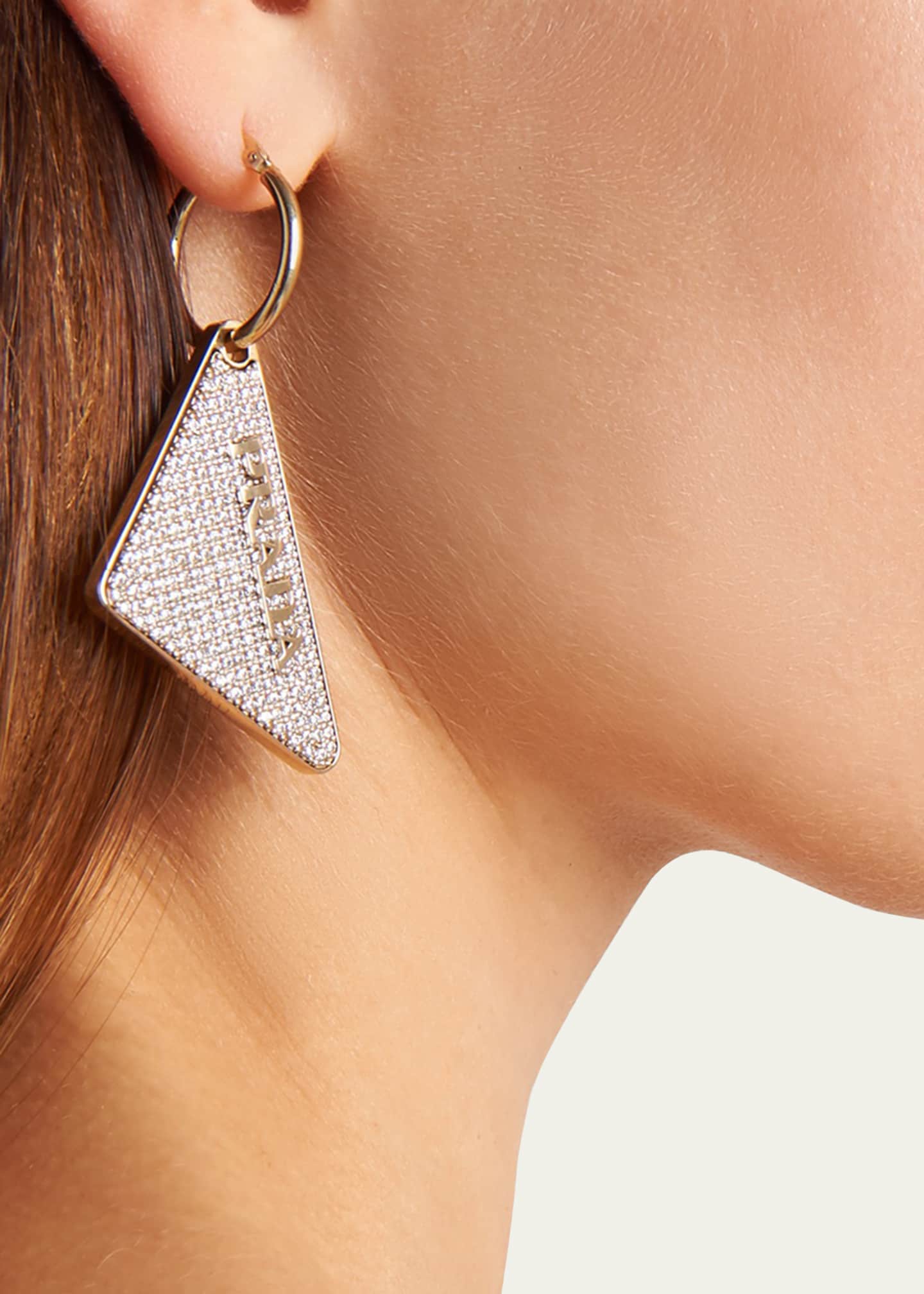 【PRADA】Crystal Logo Jewels シングル ピアス 左用 右用 ロゴ Crystal Crystal Logo Jewels Right Earring | PRADA