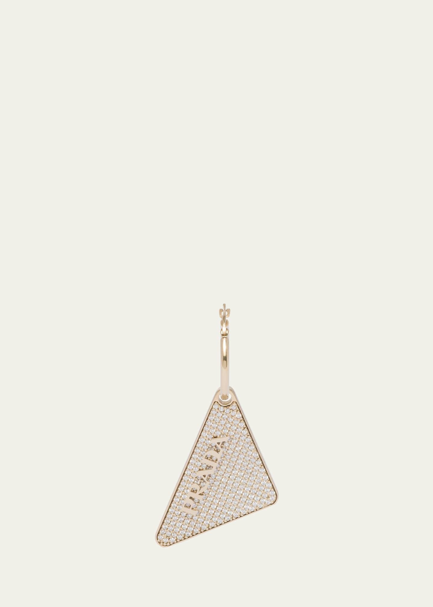 Prada Crystal Logo Symbole Left Earring - Bergdorf Goodman