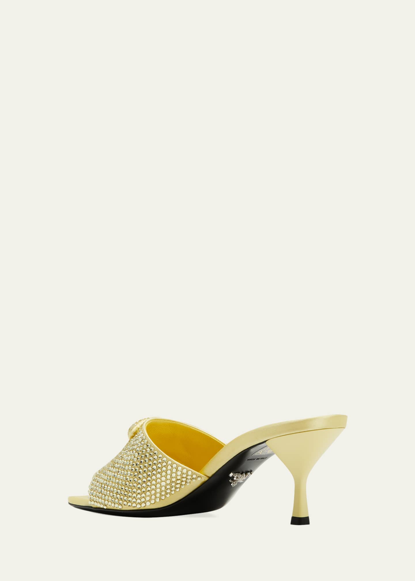 Crystal Logo Kitten-Heel Slide Sandals