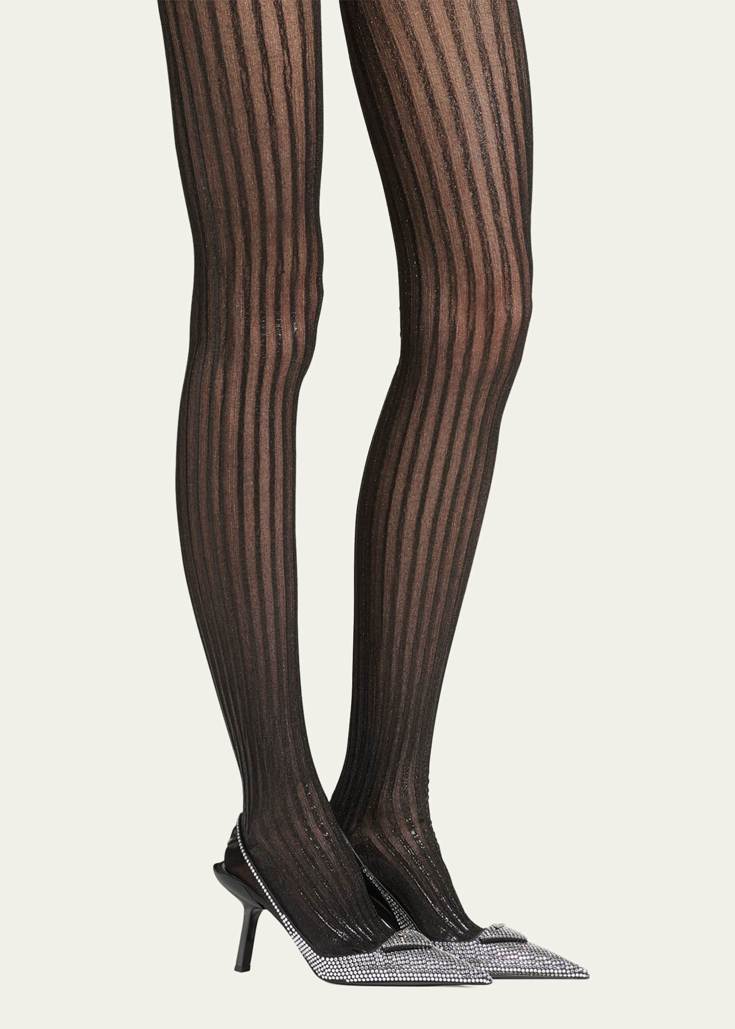 Prada Striped Metallic Tights - Bergdorf Goodman