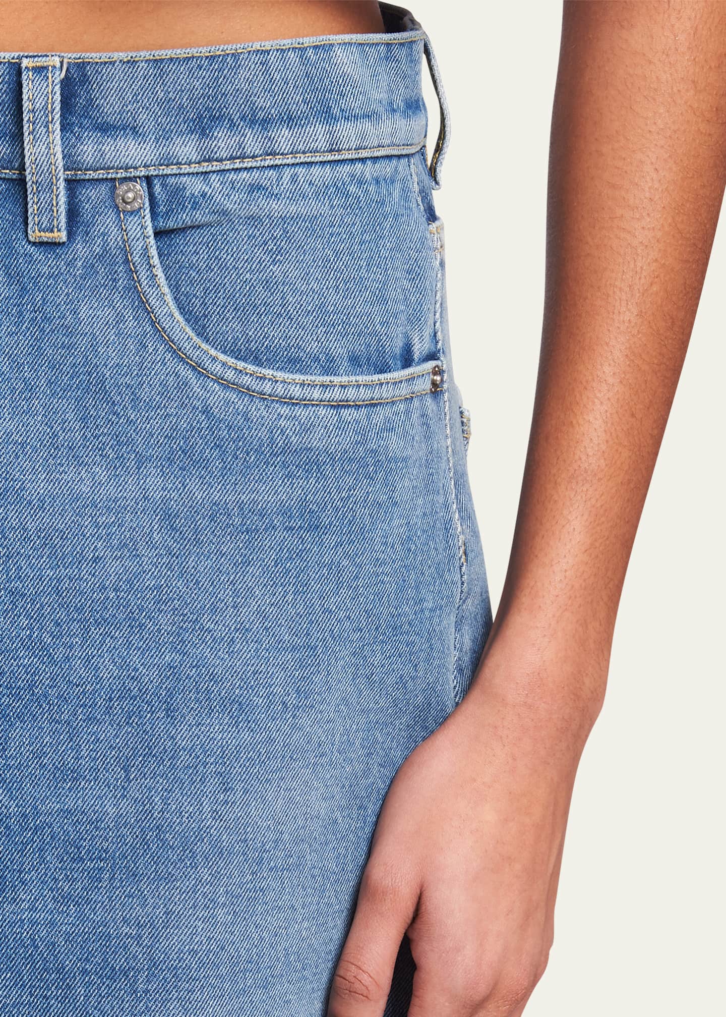 Prada Washed Denim Pant with Signature Logo Image 5 of 5