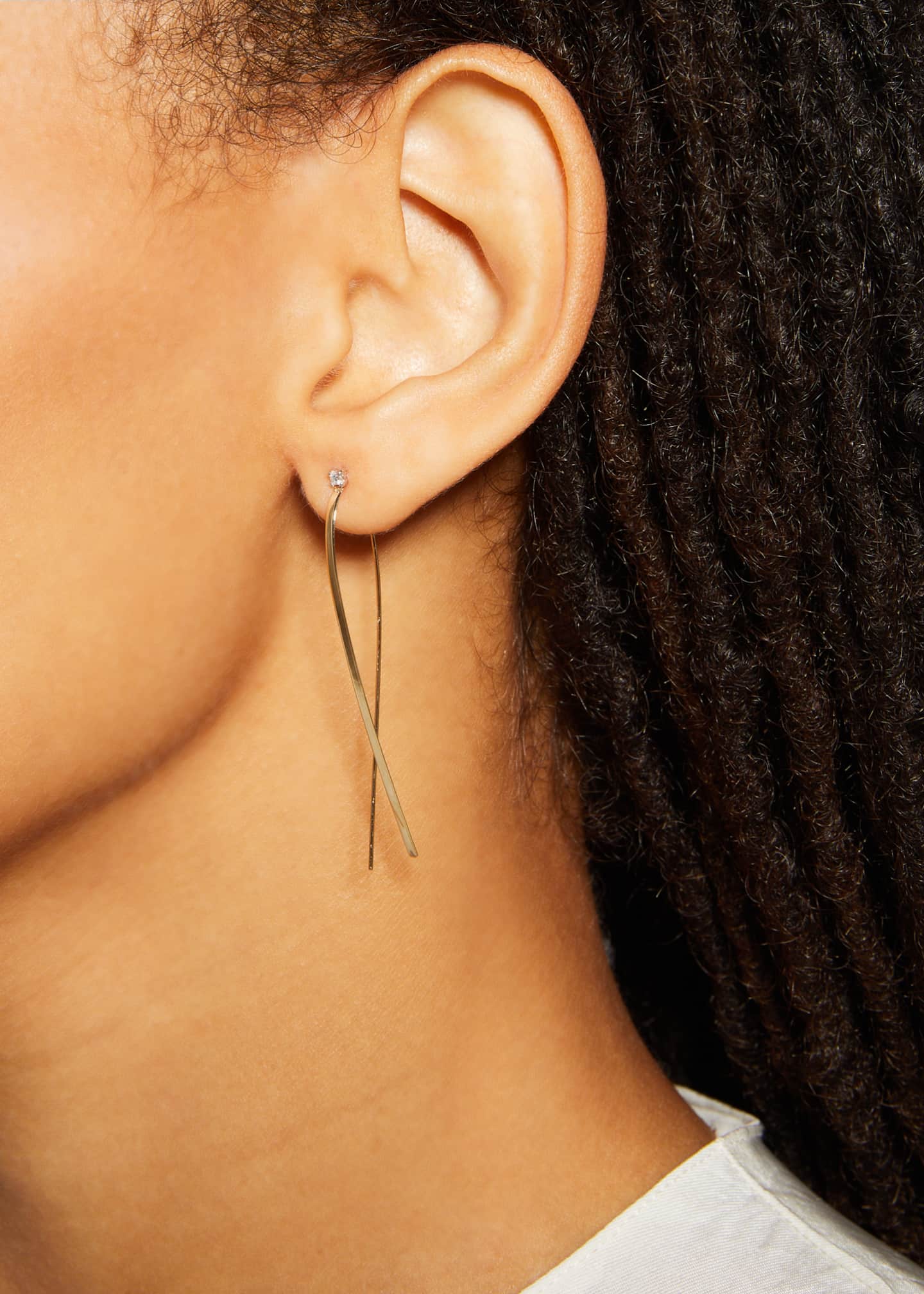 Lana Solo Small Flat Narrow Upside Down Hoop Earrings Bergdorf