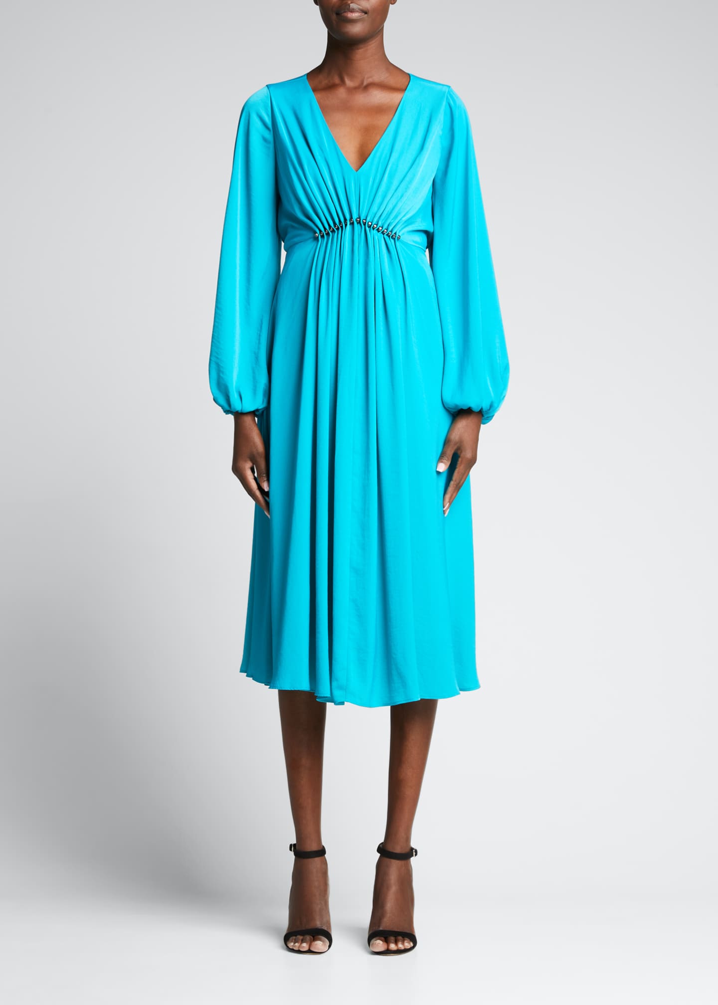 Kobi Halperin Portia Full-Sleeve Gathered Dress - Bergdorf Goodman