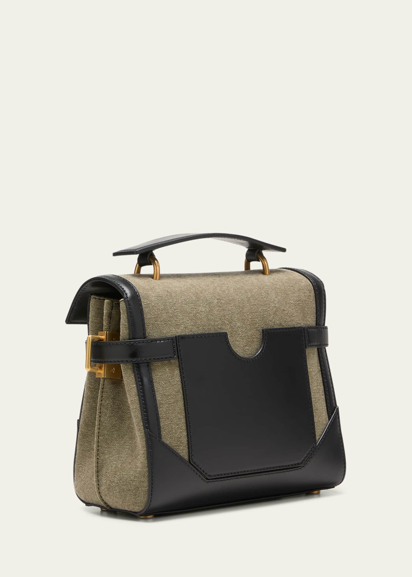 Balmain BBuzz 23 Logo Canvas Satchel Bag Image 3 of 5