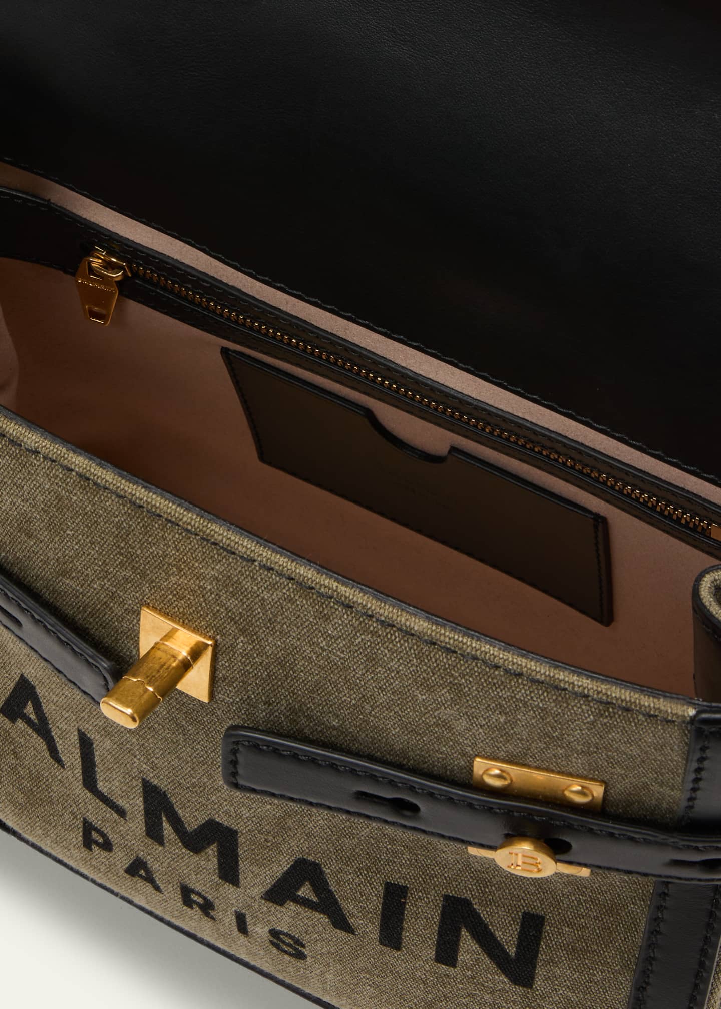 Balmain BBuzz 23 Logo Canvas Satchel Bag Image 4 of 5