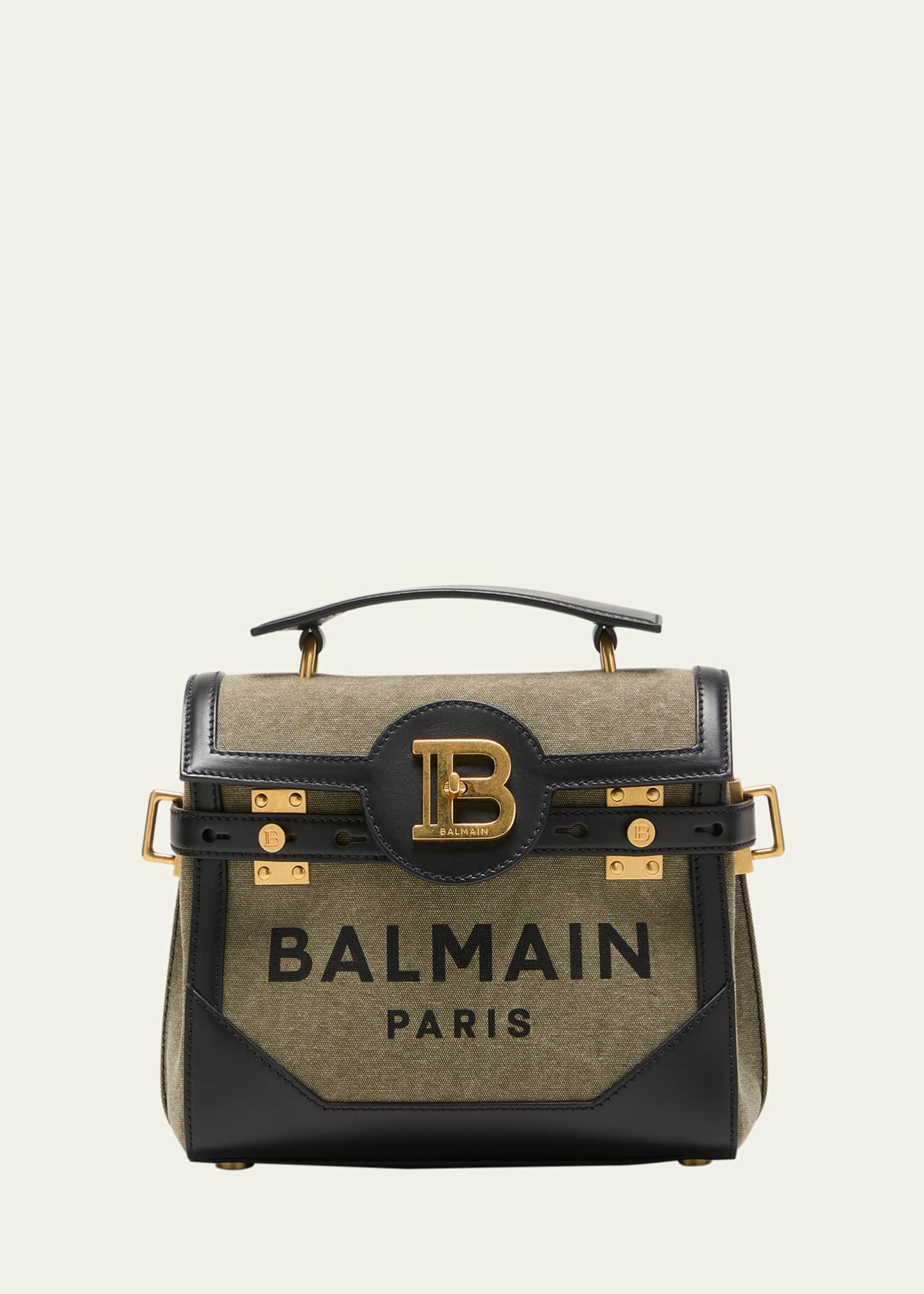 Balmain BBuzz 23 Logo Canvas Satchel Bag Image 1 of 5