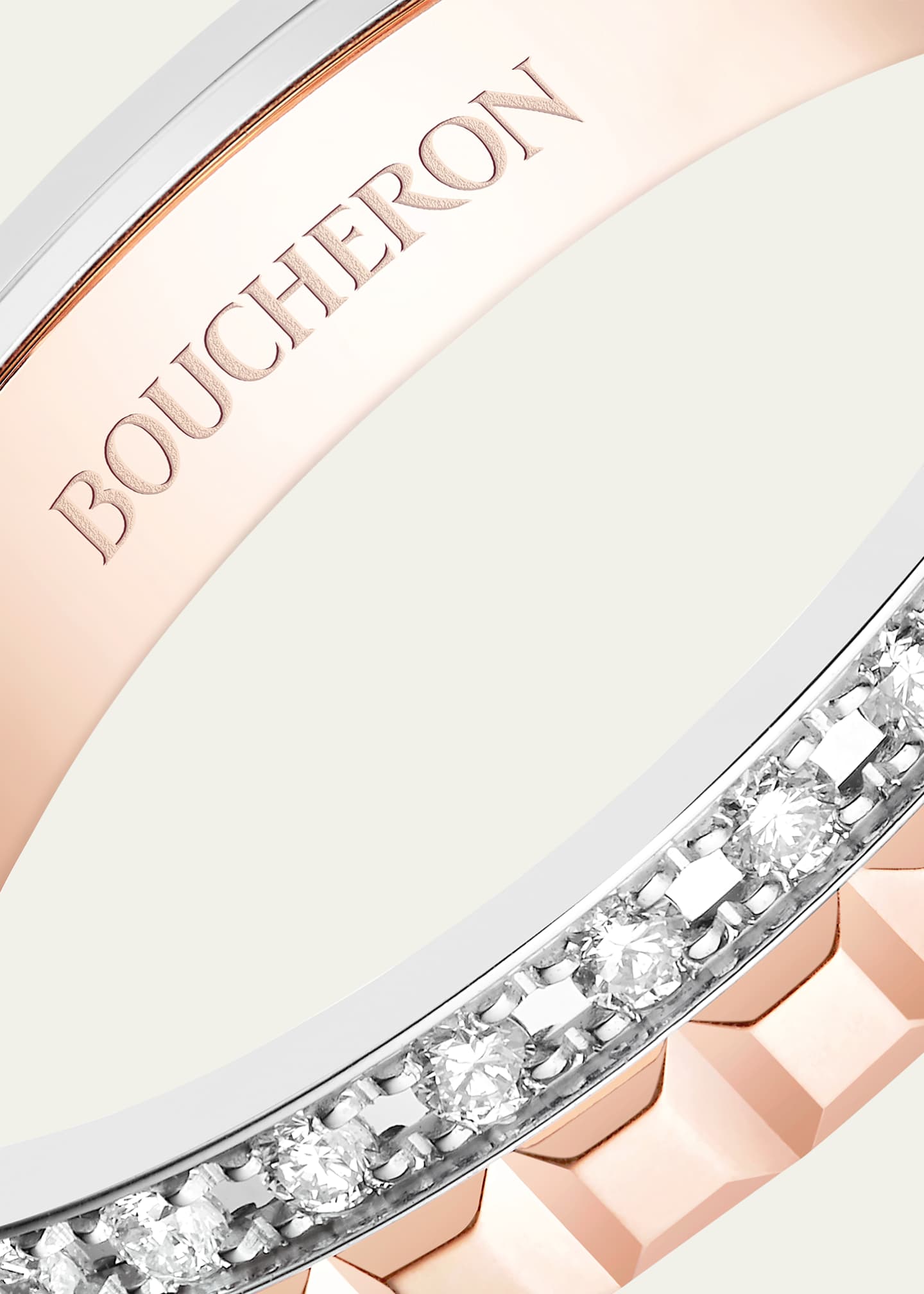 Boucheron Rose Gold and White Gold Quatre Diamond Ring Image 3 of 3
