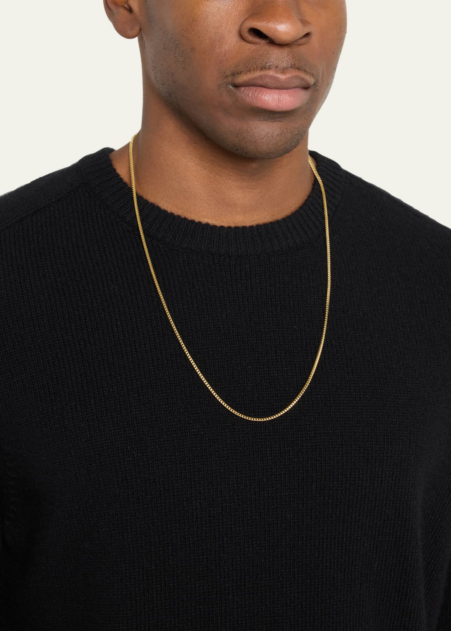 Bergdorf Goodman Men's 14K Yellow Gold Small Franco Chain Necklace, 26"L Image 2 of 4