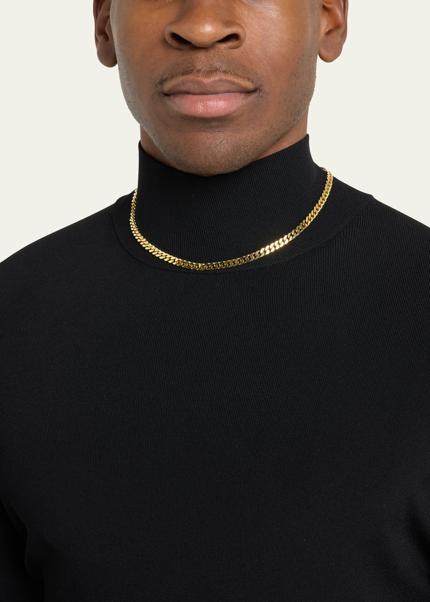 Bergdorf Goodman Men's 14K Yellow Gold Large Cuban Chain Necklace, 18"L Image 2 of 4