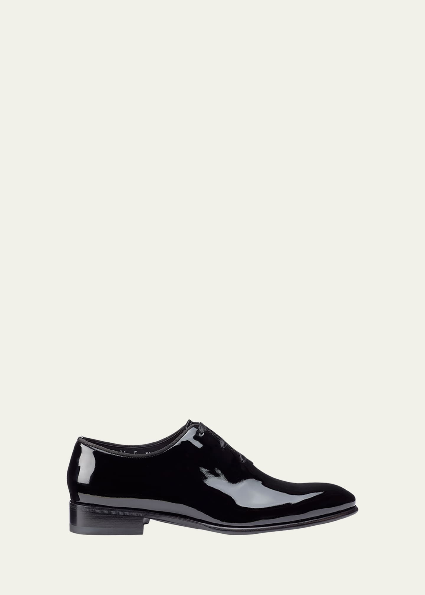 ドレスシューズ・革靴・ビジネスシューズ Santoni Shiny Leather Oxford Shoes Santoni Leather Oxford Shoes | Black | FARFETCH